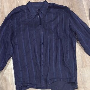 Men's Navy Casual Button Down Shirt
